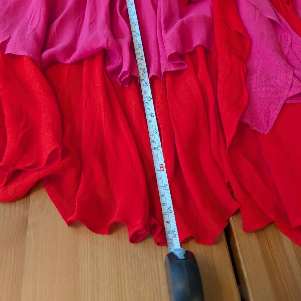 Farm Rio Tiered Midi Wrap Skirt L - Picture 2 of 6